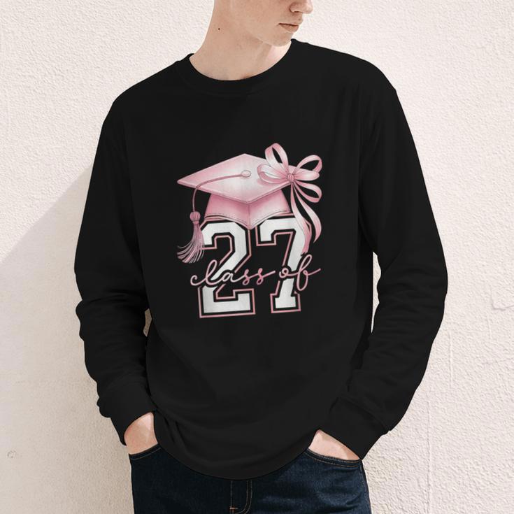 Girls Class Of 2027 Back To School Senior 2027 Coquette Bow Youth Long Sleeve Tee Girls Class Of 2027 Back To School Senior 2027 Coquette Bow Youth Long Sleeve Tee