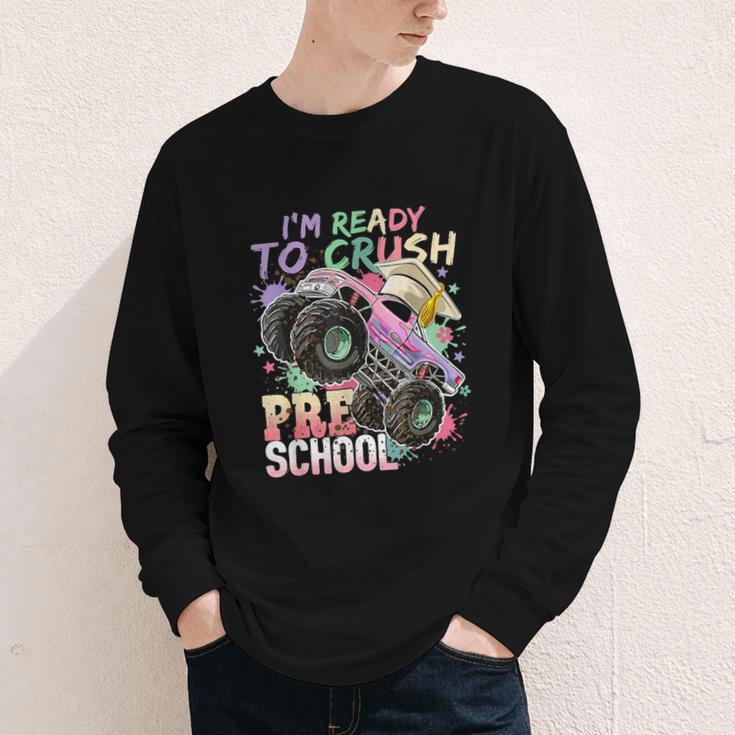 Girls Monster Trucks Ready To Crush Preschool Back To School Youth Long Sleeve Tee Girls Monster Trucks Ready To Crush Preschool Back To School Youth Long Sleeve Tee
