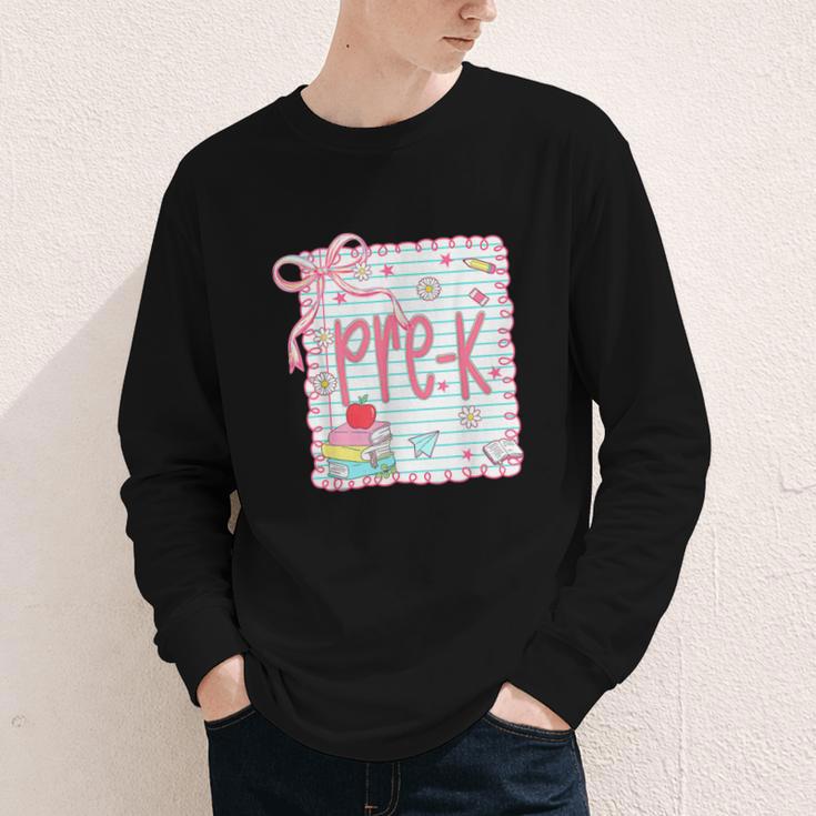 Girls Pre-K Coquette Bow Pink Preppy Back To School Youth Long Sleeve Tee Girls Pre-K Coquette Bow Pink Preppy Back To School Youth Long Sleeve Tee