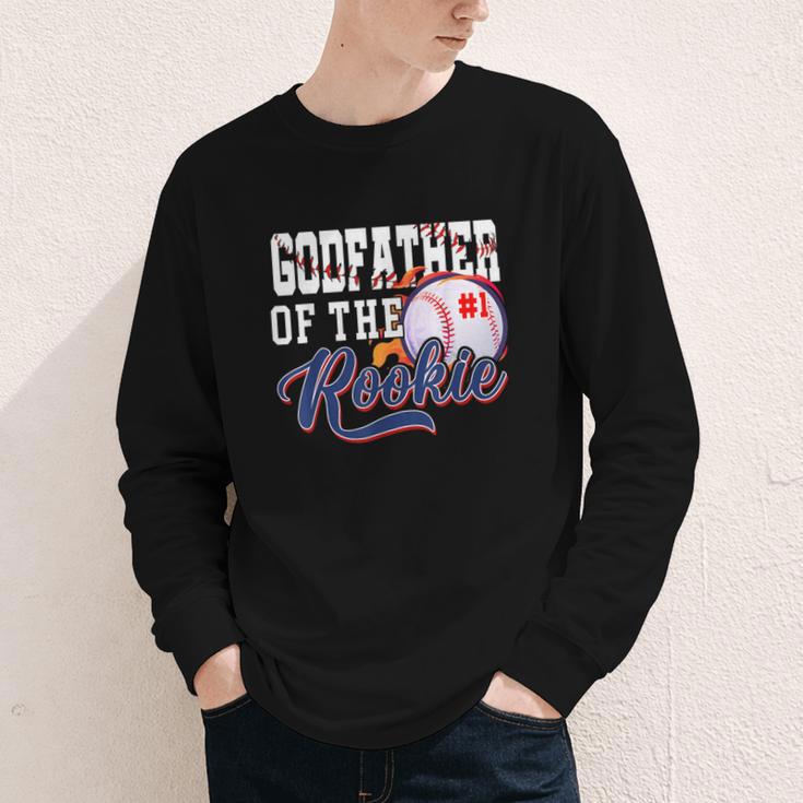 Godfather Rookie Of Year 1st Birthday Baseball Theme Youth Long Sleeve Tee