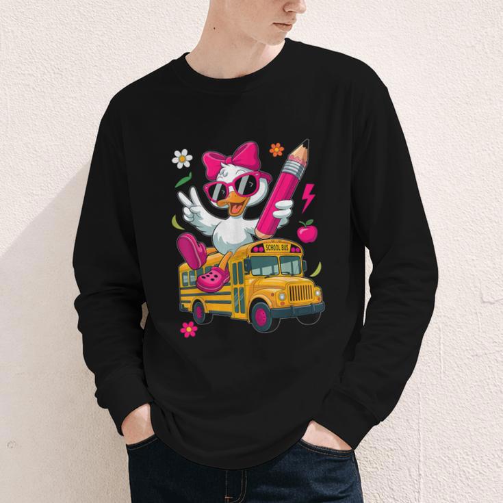 Goose Back To School First Day Of School Girls Boys Youth Long Sleeve Tee Goose Back To School First Day Of School Girls Boys Youth Long Sleeve Tee