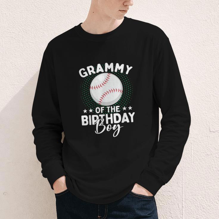 Grammy Of The Birthday Boy Baseball Player Birthday Youth Long Sleeve Tee