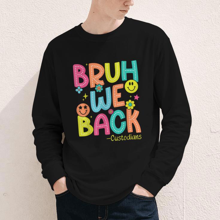 Groovy Custodian Bruh We Back To School Janitor Retro Youth Long Sleeve Tee Groovy Custodian Bruh We Back To School Janitor Retro Youth Long Sleeve Tee