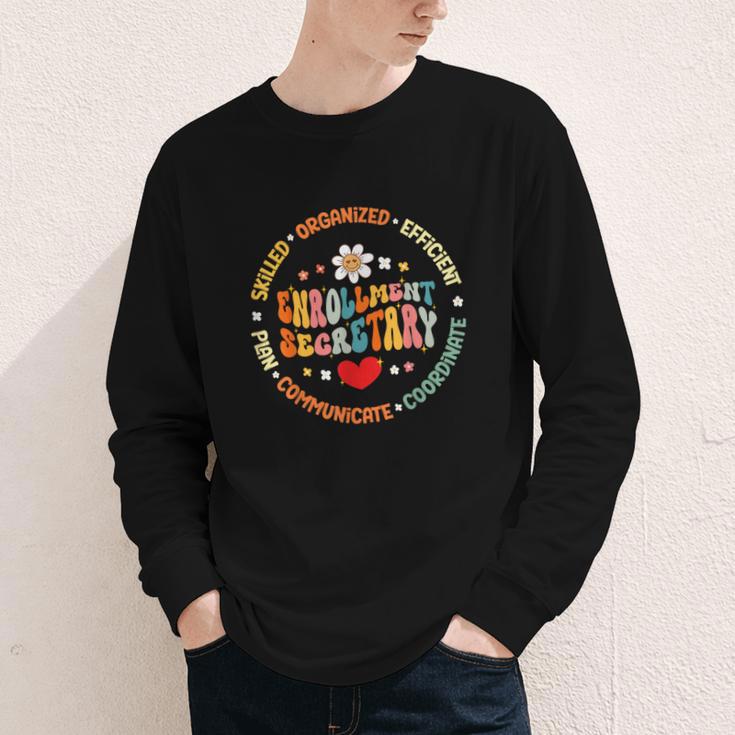 Groovy Enrollment Secretary Back To School Youth Long Sleeve Tee Groovy Enrollment Secretary Back To School Youth Long Sleeve Tee