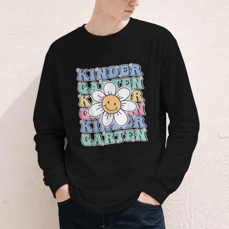 Groovy Kindergarten Back To School First Day Of Kindergarten Youth Long Sleeve Tee Groovy Kindergarten Back To School First Day Of Kindergarten Youth Long Sleeve Tee