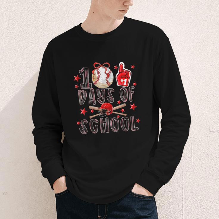 Happy 101 Days Of School Baseball Sports 100th Day Youth Long Sleeve Tee