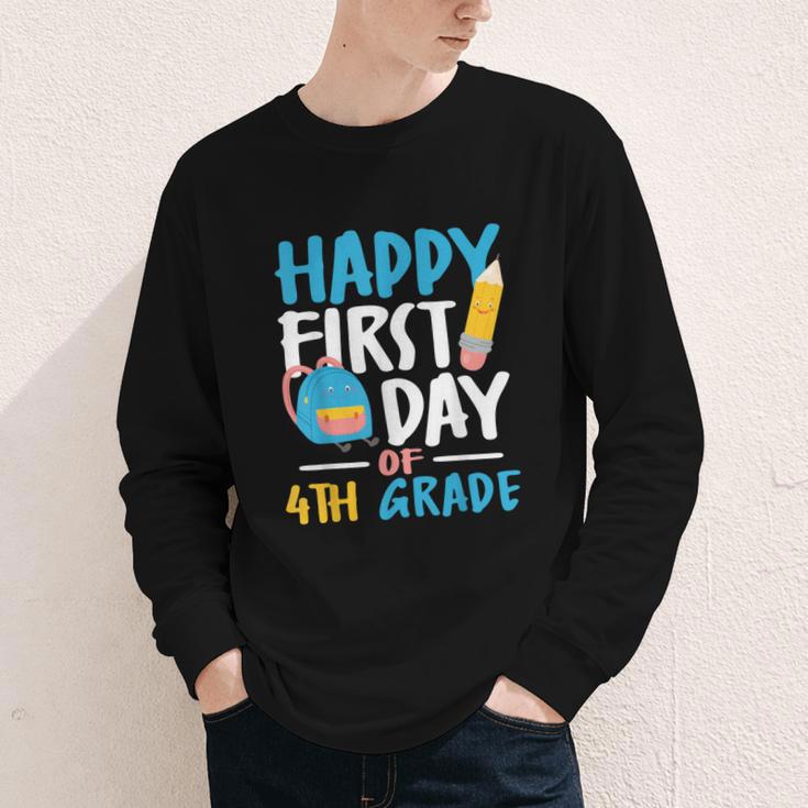 Happy First Day Of 4th Grade Student Back To School Youth Long Sleeve Tee Happy First Day Of 4th Grade Student Back To School Youth Long Sleeve Tee