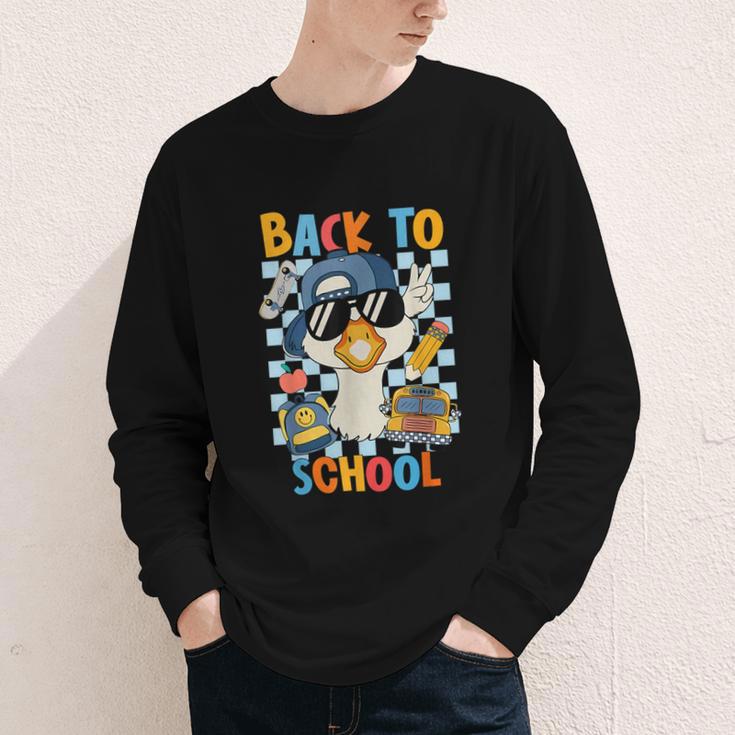 Happy First Day Of School Back To School Goose Boys Kids Youth Long Sleeve Tee Happy First Day Of School Back To School Goose Boys Kids Youth Long Sleeve Tee