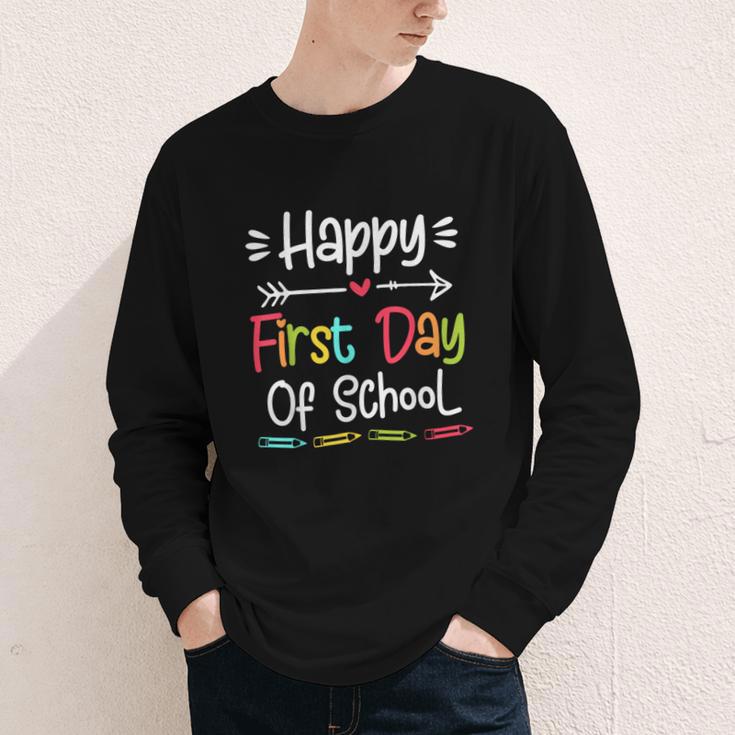 Happy First Day Of School Back To School Kids Students Youth Long Sleeve Tee Happy First Day Of School Back To School Kids Students Youth Long Sleeve Tee