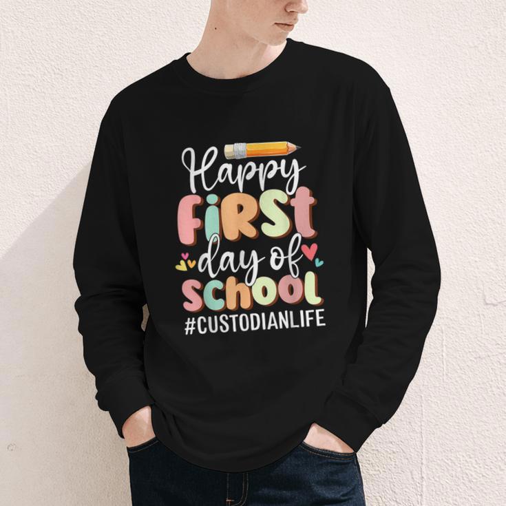 Happy First Day Of School Custodian Life Back To School Youth Long Sleeve Tee Happy First Day Of School Custodian Life Back To School Youth Long Sleeve Tee