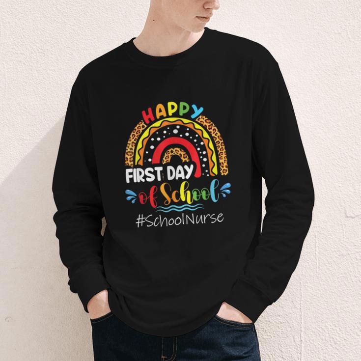 Happy First Day Of School Nurse Rainbow Back To School Youth Long Sleeve Tee Happy First Day Of School Nurse Rainbow Back To School Youth Long Sleeve Tee