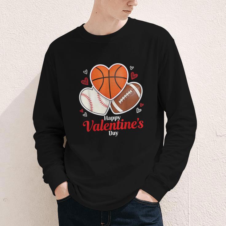 Happy Valentine’s Basketball Football Valentine Baseball Youth Long Sleeve Tee Happy Valentine’s Basketball Football Valentine Baseball Youth Long Sleeve Tee