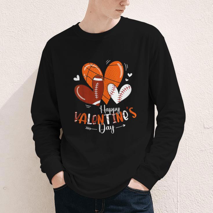 Happy Valentines Day Basketball Baseball Football Boys Youth Long Sleeve Tee Happy Valentines Day Basketball Baseball Football Boys Youth Long Sleeve Tee