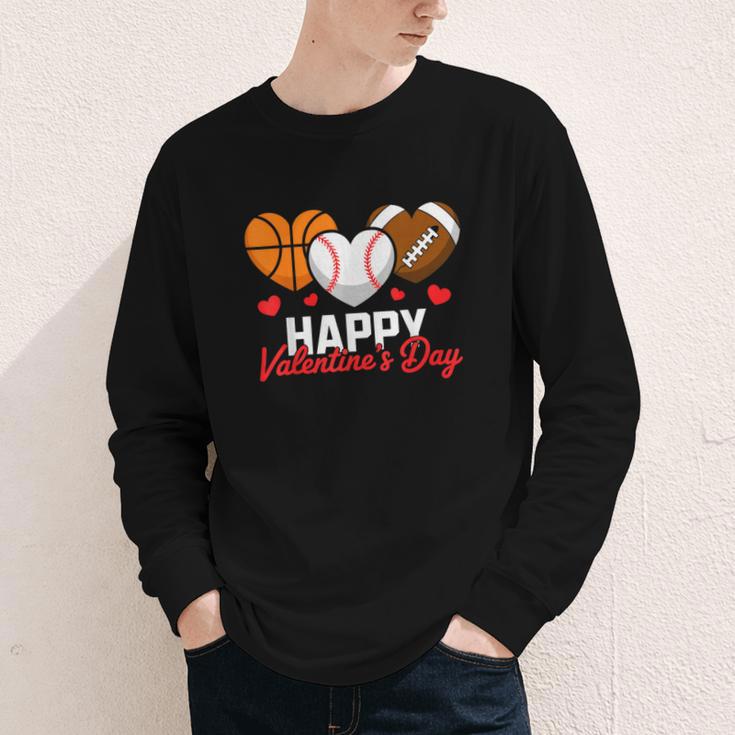 Happy Valentine’s Day Basketball Football Baseball Hearts Youth Long Sleeve Tee Happy Valentine’s Day Basketball Football Baseball Hearts Youth Long Sleeve Tee