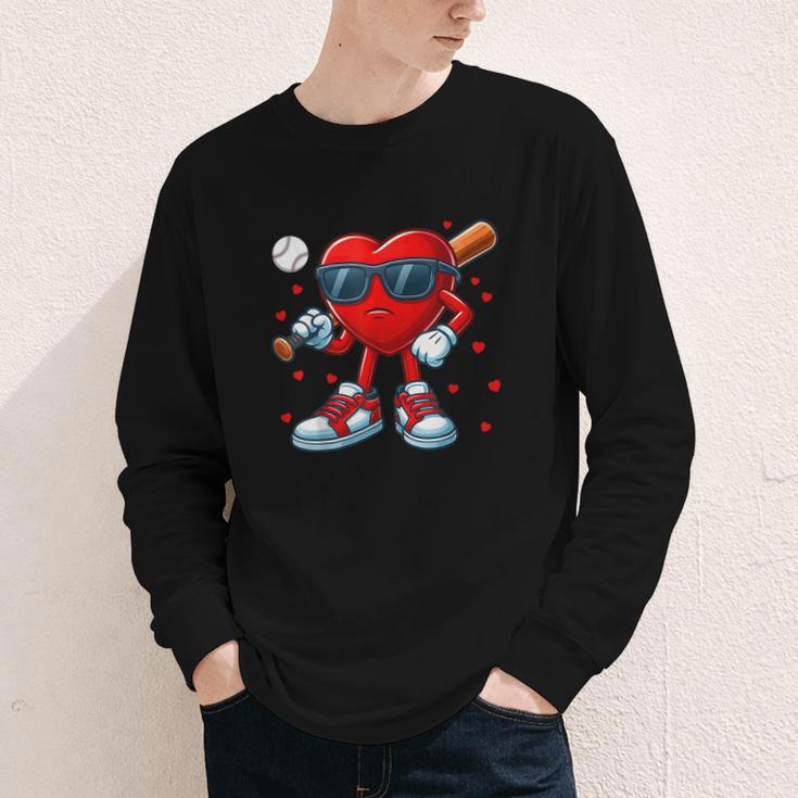 Heart Love Baseball Valentine Outfit Men Boy Youth Long Sleeve Tee Heart Love Baseball Valentine Outfit Men Boy Youth Long Sleeve Tee