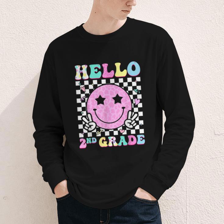 Hello 2nd Grade Groovy Back To School Second Grade Girls Kid Youth Long Sleeve Tee Hello 2nd Grade Groovy Back To School Second Grade Girls Kid Youth Long Sleeve Tee