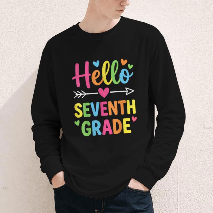 Hello Seventh 7TH Grade Back To School Kids Students Tee Youth Long Sleeve Tee