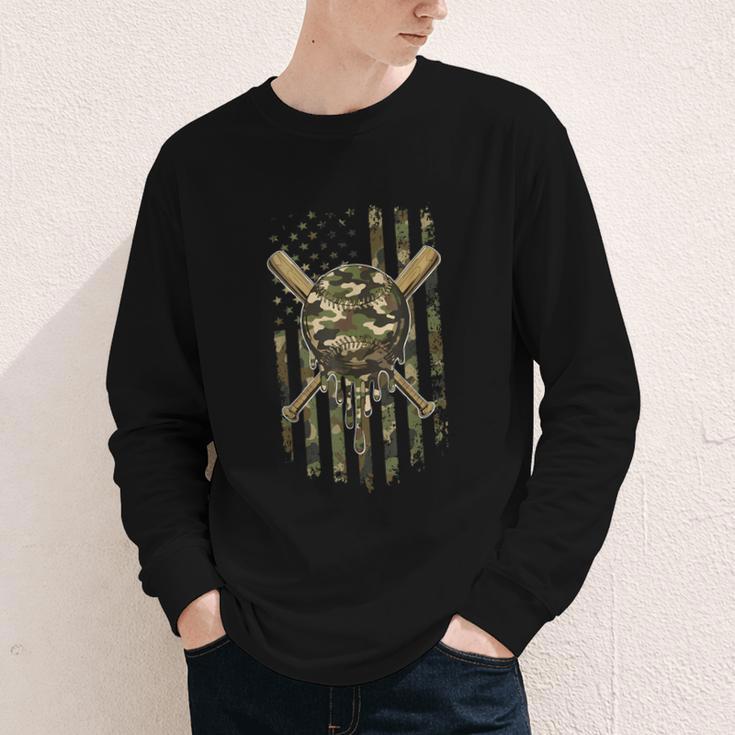 Ice Cream Baseball Drip For Boys Camo USA Flag Camouflage Youth Long Sleeve Tee Ice Cream Baseball Drip For Boys Camo USA Flag Camouflage Youth Long Sleeve Tee