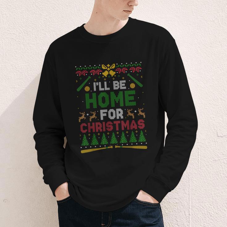 I’Ll Be Home For Christmas Baseball Ugly Sweater Youth Long Sleeve Tee I’Ll Be Home For Christmas Baseball Ugly Sweater Youth Long Sleeve Tee