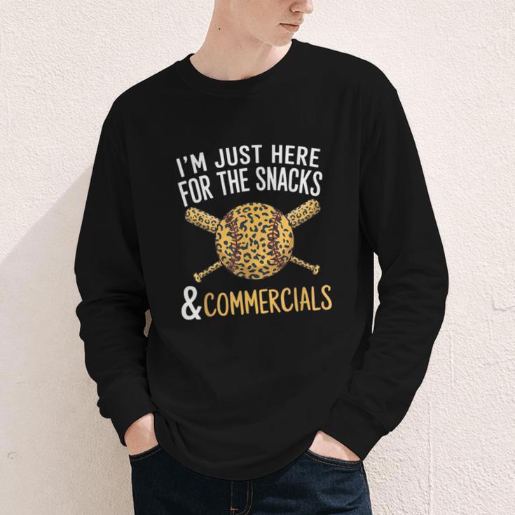 I'm Just Here For The Snacks And Commercials Baseball Youth Long Sleeve Tee I'm Just Here For The Snacks And Commercials Baseball Youth Long Sleeve Tee