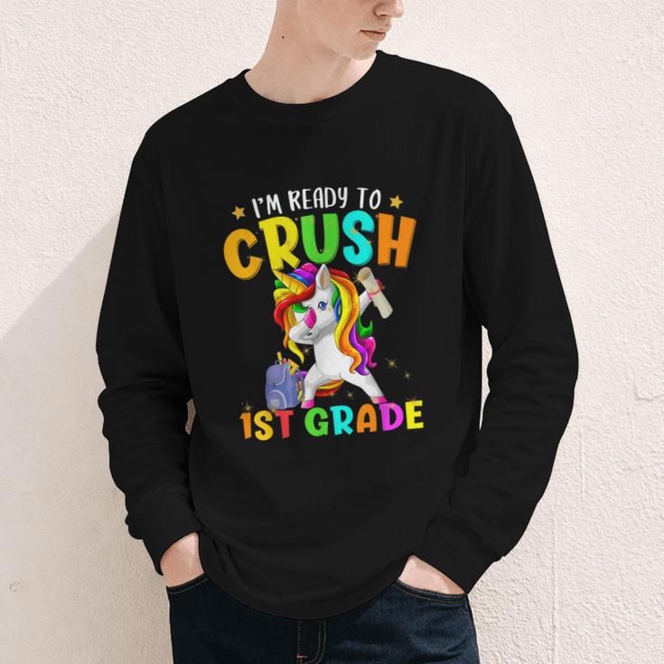 I'm Ready To Crush 1st Grade Dabbing Unicorn Back To School Youth Long Sleeve Tee I'm Ready To Crush 1st Grade Dabbing Unicorn Back To School Youth Long Sleeve Tee