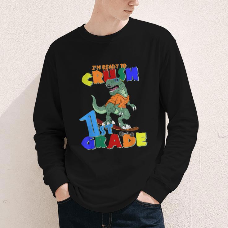 I'm Ready To Crush 1st Grade Dinosaur Back To School T-Rex Youth Long Sleeve Tee I'm Ready To Crush 1st Grade Dinosaur Back To School T-Rex Youth Long Sleeve Tee