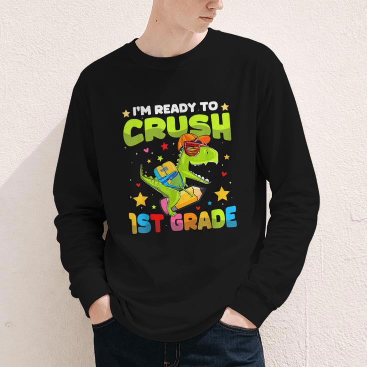 I'm Ready To Crush 1st Grade Dinosaurs Back To School Kids Youth Long Sleeve Tee I'm Ready To Crush 1st Grade Dinosaurs Back To School Kids Youth Long Sleeve Tee