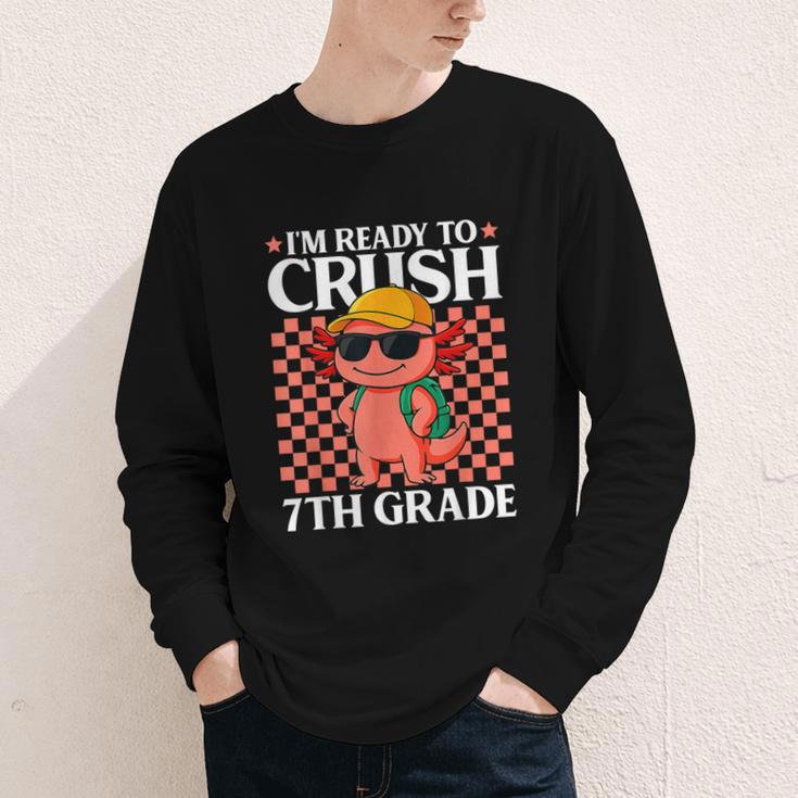 I'm Ready To Crush 7th Grade Axolotl Back To School Youth Long Sleeve Tee