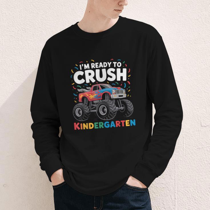 I'm Ready To Crush Kindergarten Monster Truck Back To School Youth Long Sleeve Tee I'm Ready To Crush Kindergarten Monster Truck Back To School Youth Long Sleeve Tee