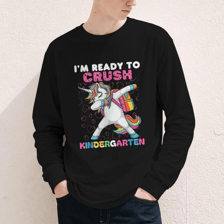 I'm Ready To Crush Kindergarten Unicorn Back To School Youth Long Sleeve Tee I'm Ready To Crush Kindergarten Unicorn Back To School Youth Long Sleeve Tee