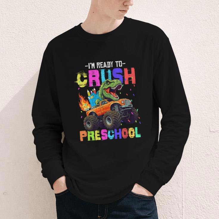 I'm Ready To Crush Preschool Dinosaur Truck Back To School Youth Long Sleeve Tee