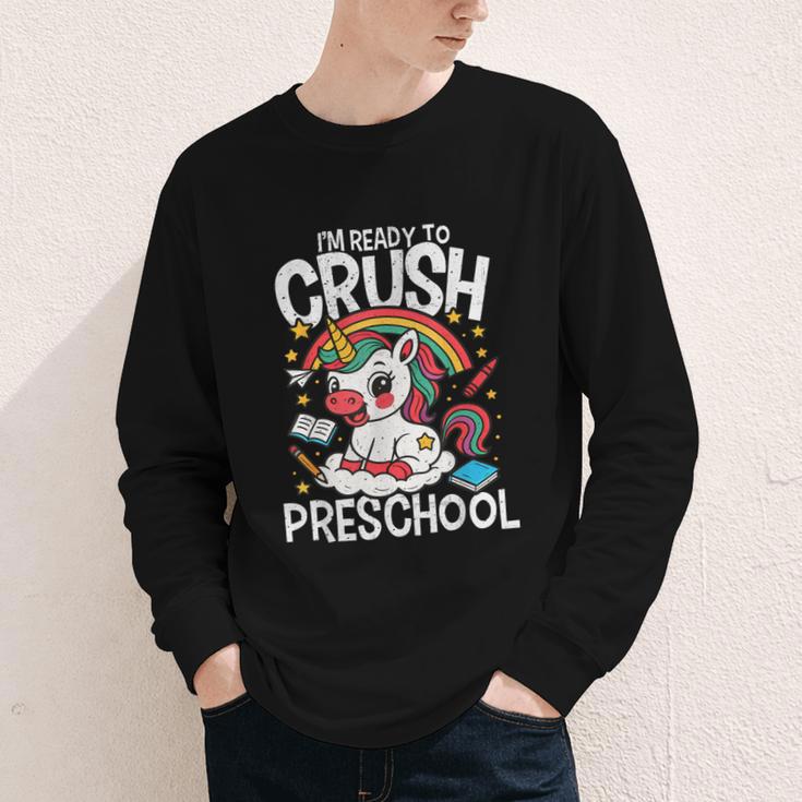 I'm Ready To Crush Preschool Unicorn Back To School Girls Youth Long Sleeve Tee