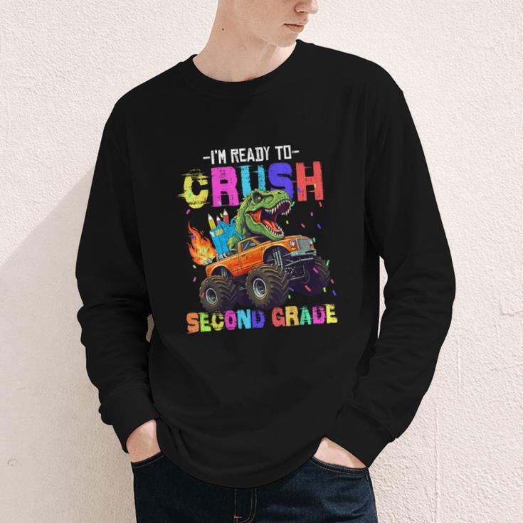 I'm Ready To Crush Second Grade Dinosaur Dino Back To School Youth Long Sleeve Tee I'm Ready To Crush Second Grade Dinosaur Dino Back To School Youth Long Sleeve Tee