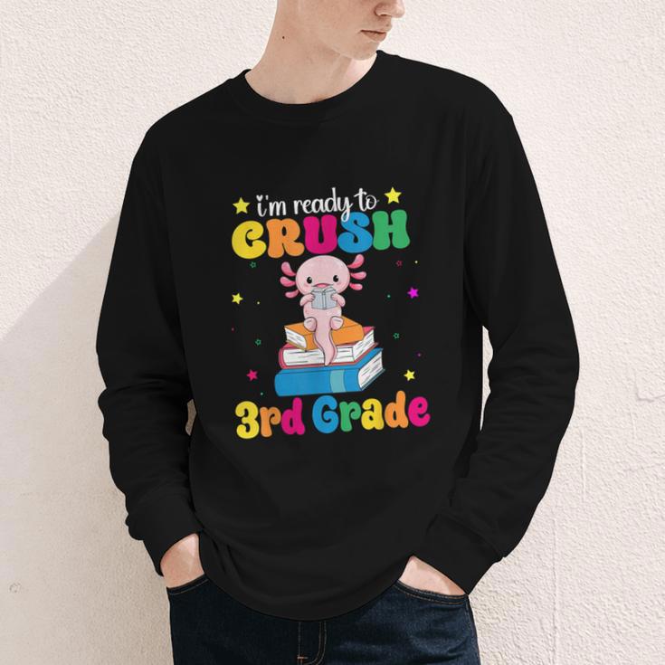 I'm Ready To Crush Third 3rd Grade Axolotl Back To School Youth Long Sleeve Tee I'm Ready To Crush Third 3rd Grade Axolotl Back To School Youth Long Sleeve Tee