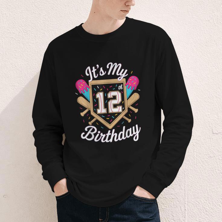 It's My 12th Birthday Baseball Fan Celebration Youth Long Sleeve Tee It's My 12th Birthday Baseball Fan Celebration Youth Long Sleeve Tee