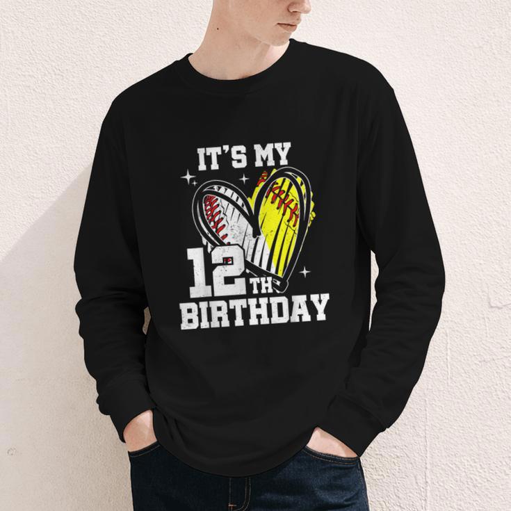 It's My 12th Birthday Baseball Softball Heart 12 Year Old Youth Long Sleeve Tee It's My 12th Birthday Baseball Softball Heart 12 Year Old Youth Long Sleeve Tee