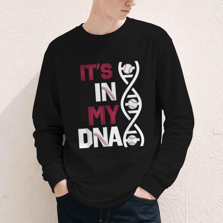 ITS In My DNA Baseball Sport Player Saying Youth Long Sleeve Tee ITS In My DNA Baseball Sport Player Saying Youth Long Sleeve Tee
