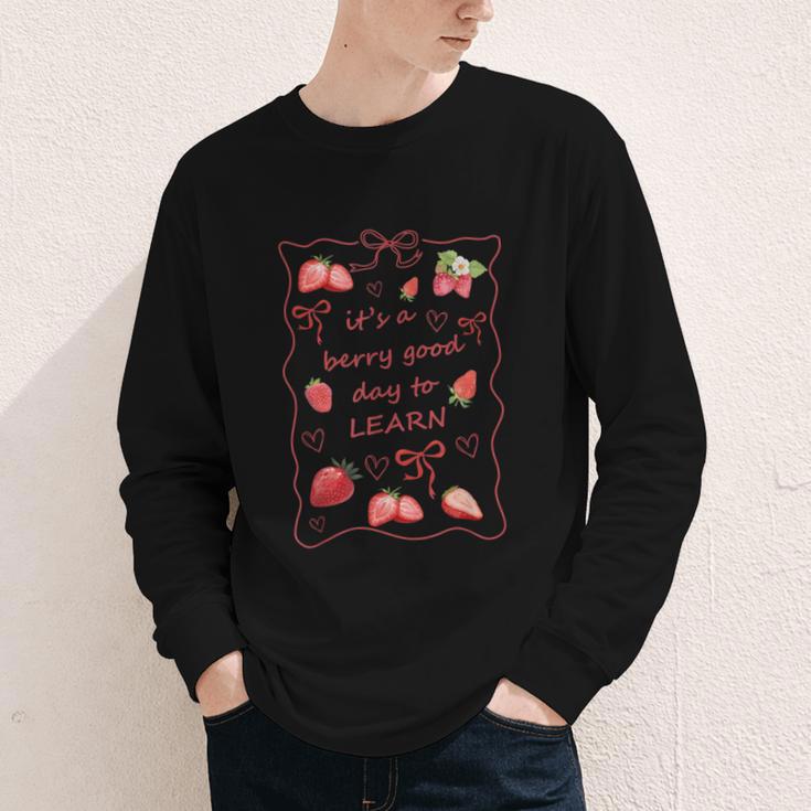 It's a Good Day To Learn Strawberry Back To School Youth Long Sleeve Tee