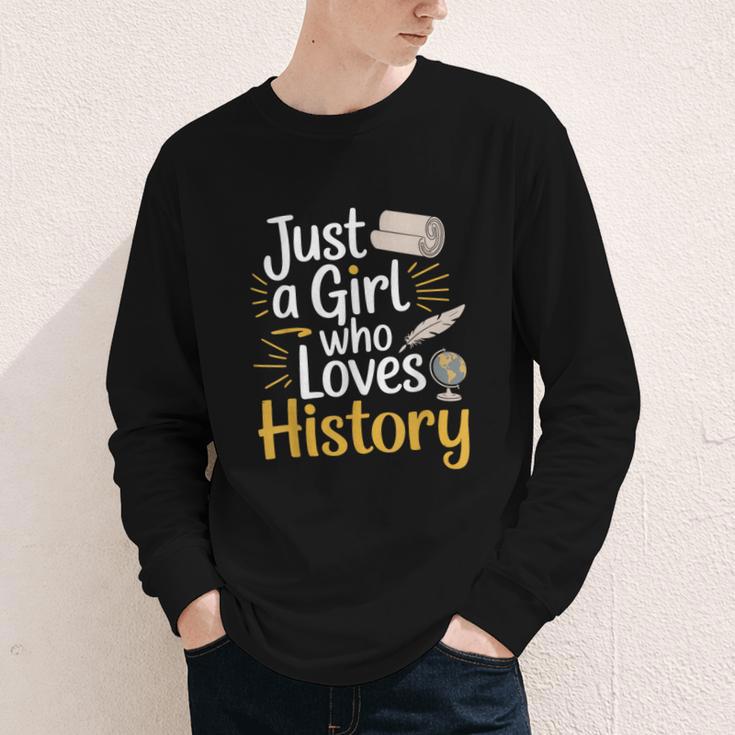 Just a Girl Who Loves History Cute Back To School Kids Girls Youth Long Sleeve Tee Just a Girl Who Loves History Cute Back To School Kids Girls Youth Long Sleeve Tee