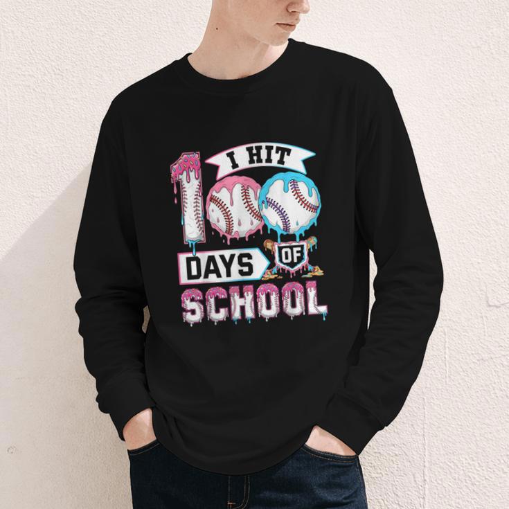 Kids 100 Days Of School Boys 100th Day Baseball Drip Toddler Youth Long Sleeve Tee Kids 100 Days Of School Boys 100th Day Baseball Drip Toddler Youth Long Sleeve Tee