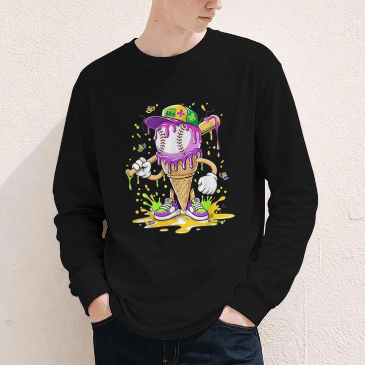 Kids Baseball Drip Ice Cream Apparel Kids Boys Mardi Gras Youth Long Sleeve Tee Kids Baseball Drip Ice Cream Apparel Kids Boys Mardi Gras Youth Long Sleeve Tee
