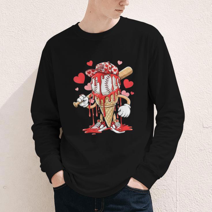 Kids Baseball Drip Ice Cream Apparel Kids Boys Valentine Youth Long Sleeve Tee Kids Baseball Drip Ice Cream Apparel Kids Boys Valentine Youth Long Sleeve Tee