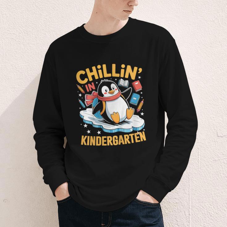 Kids Chillin In Kindergarten Penguin Student Back To School Boys Youth Long Sleeve Tee Kids Chillin In Kindergarten Penguin Student Back To School Boys Youth Long Sleeve Tee