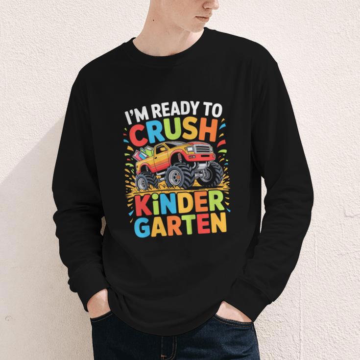 Kids I'm Ready To Crush Kindergarten Shirt Back To School Boy Youth Long Sleeve Tee Kids I'm Ready To Crush Kindergarten Shirt Back To School Boy Youth Long Sleeve Tee