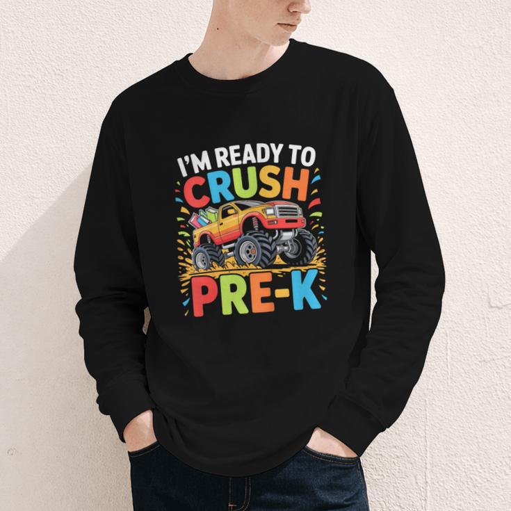 Kids I'm Ready To Crush Pre-K Shirt Back To School PreK Boy Youth Long Sleeve Tee