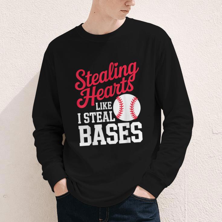 Kids Stealing Hearts Cute Baseball Boys Youth Long Sleeve Tee