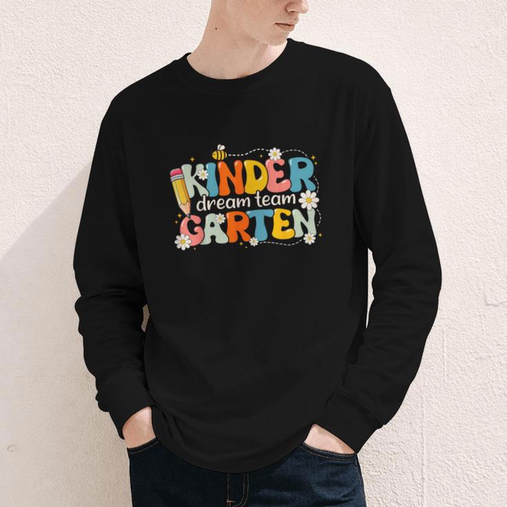 Kindergarten Dream Team Groovy Retro Children Back To School Youth Long Sleeve Tee Kindergarten Dream Team Groovy Retro Children Back To School Youth Long Sleeve Tee
