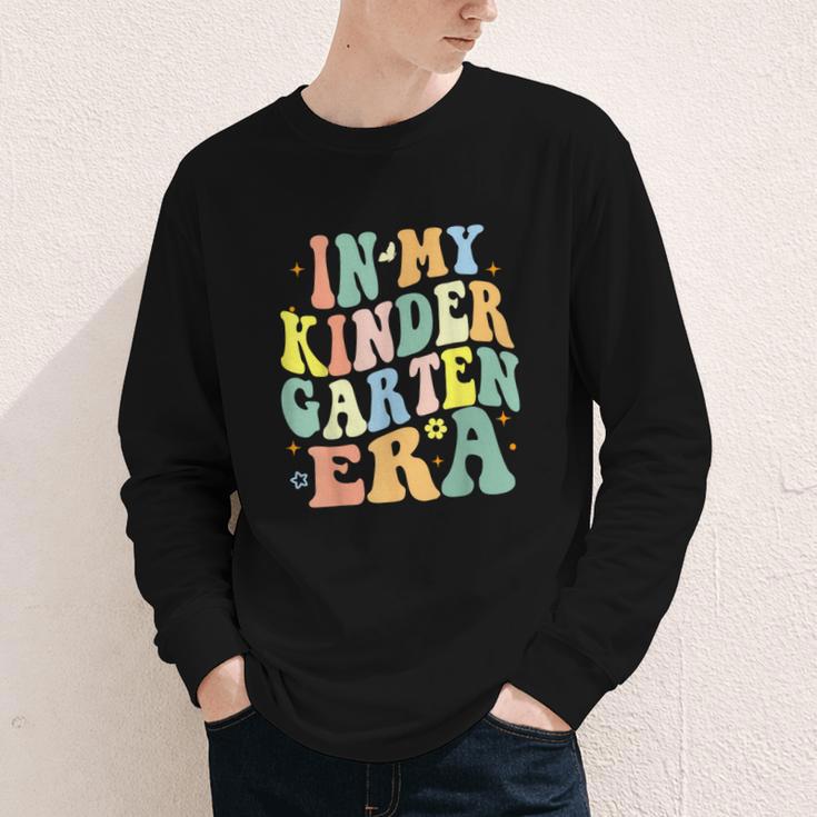 Kindergarten Era Happy Back To School Groovy Kids Boys Girls Youth Long Sleeve Tee