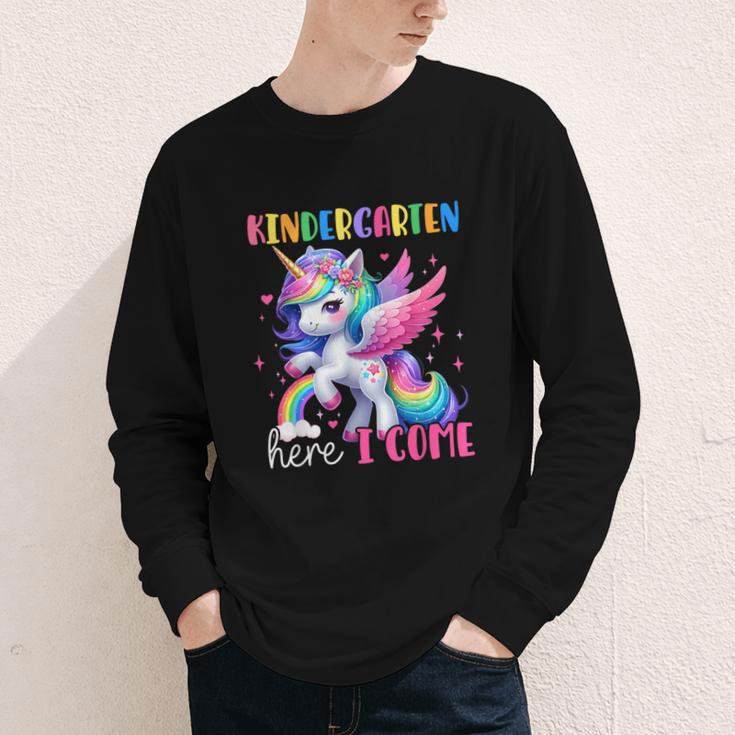 Kindergarten Here I Come Unicorn Girls Kids Back To School Youth Long Sleeve Tee Kindergarten Here I Come Unicorn Girls Kids Back To School Youth Long Sleeve Tee