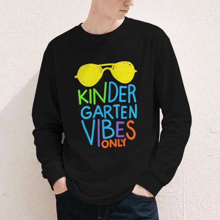 Kindergarten Vibes Only Glow Sunglasses Back To School Youth Long Sleeve Tee Kindergarten Vibes Only Glow Sunglasses Back To School Youth Long Sleeve Tee